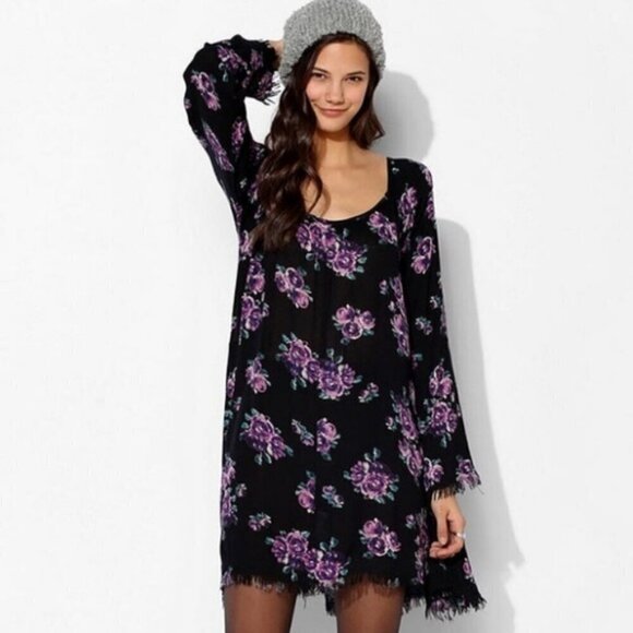 SOMEDAYS LOVIN LADYLAND MUCHACHO SWING PURPLE FLORAL WOMEN DRESS XS - Picture 1 of 8